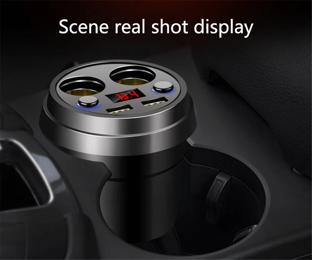 Carregador de Carro Adaptador de Energia Suporte de Tensão Usb de Carregamento Duplo Rápido Isqueiro Divisor Soquete Copo Tela Led 006 5v 3.1a 9 rápido do isqueiro do cigarro, adaptador de