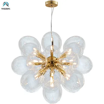 

19 Light Gold/Chrome Glass Globes G4 Led Pendant Light Hanging Lamp Led Pendant Lamp Suspend Lamp Lustre Led Lamparas Fixtures