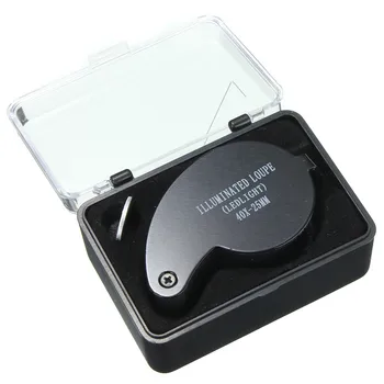 

40X 25mm Magnifying Magnifier Glass Jeweler Eye Jewelry Loupe Loop LED Light