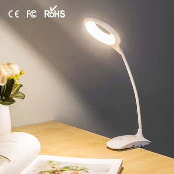

18 LED Clip Desk Lamp 3 Modes Clip Holder USB power Led Table lamp Reading Book Ring Light for Dorm Desktop Bedside