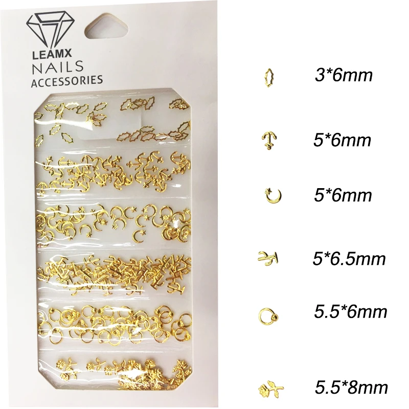 

LEAMX 3D Mixed Nail Rivets INS Style Anchor Metal Nail Art Decoration 2019 New Nail Accessories Studs Rivet DIY Charms Manicure