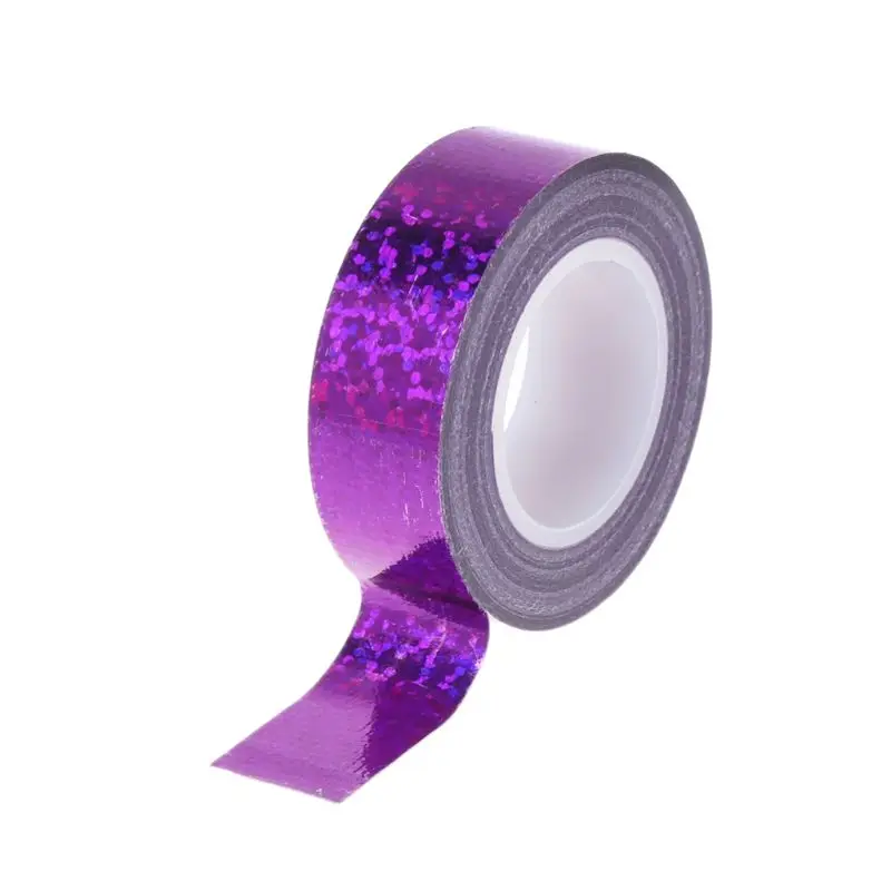 Украшение для художественной гимнастики, голографическая Блестящая лента, кольцевая палочка, аксессуар - Цвет: Фиолетовый