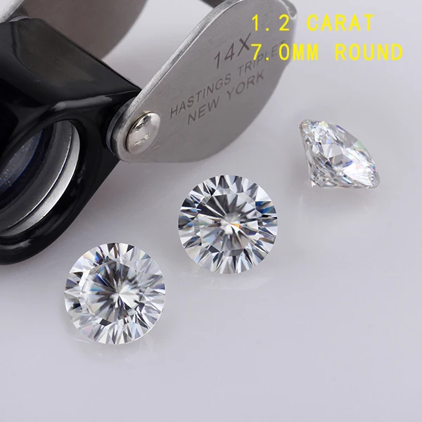 Tested Positive DEF super white 7.0mm 1.2 carat round 16 hearts and 16 arrows cut moissanites loose gems stones