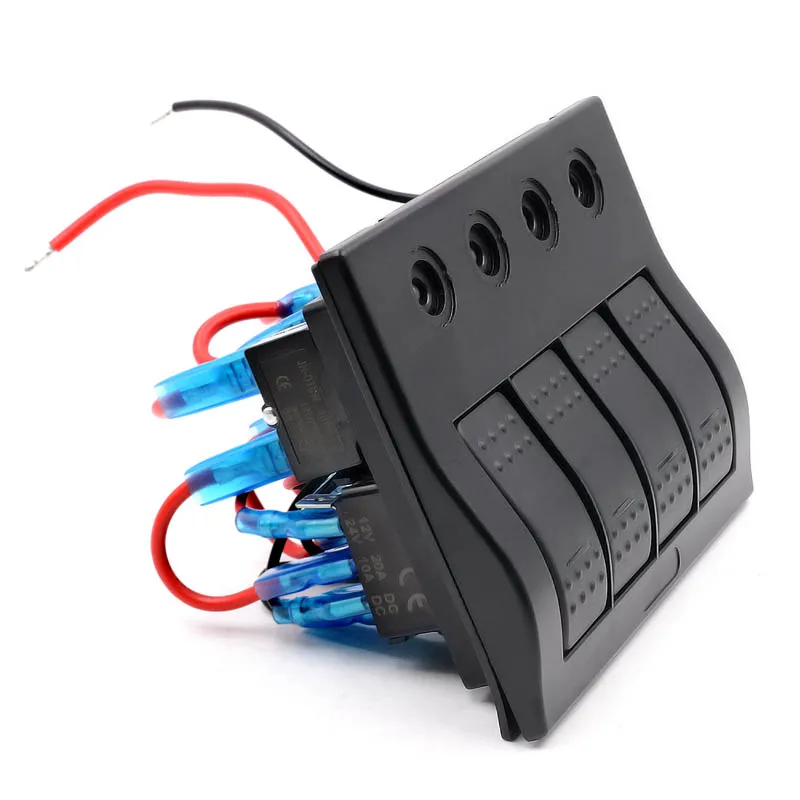 

4PIN Single Lamp 4 Gang 4 Control Double Colors Indicator Switch Panel for Car Motorcycle Vehicle NR-shipping