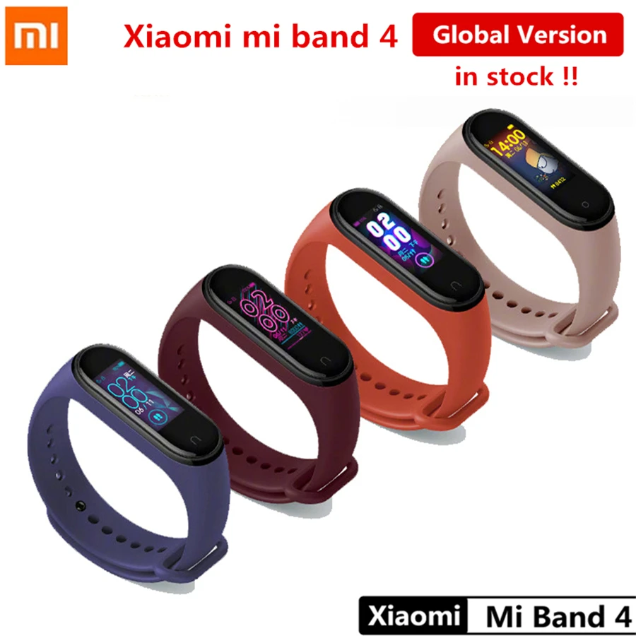 Xiaomi Mi Band 4 смарт-Браслет фитнес-браслет AI Bluetooth 5,0 AMOLED цветной сенсорный экран AI частота сердечных сокращений