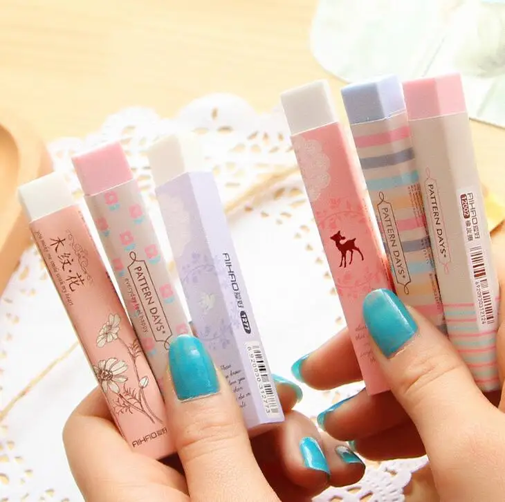 

1PC stationery supplies kawaii cartoon Pencil erasers for office school kids prize writing drawing wholesale