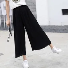 Женские шифоновые свободные штаны с высокой талией, тонкие плиссированные повседневные брюки NYZ Shop
