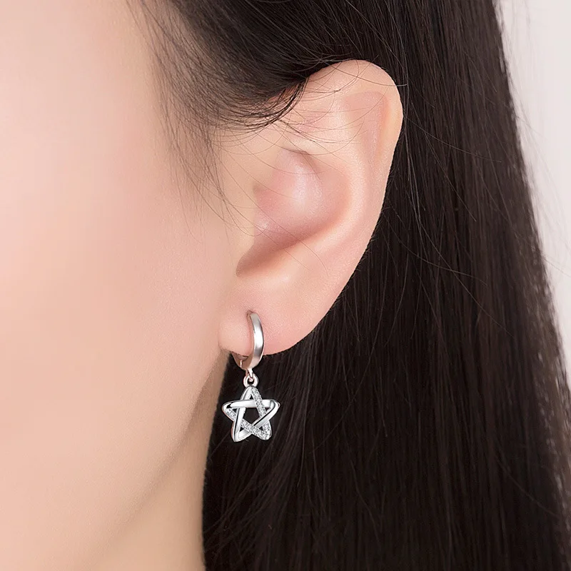 cubic zirconia five star earrings jewelry (2)
