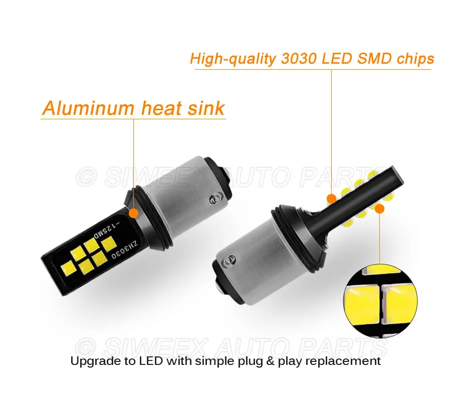 1 шт. Автомобильные светодиодные лампы 1156 BA15S 1157 BAY15D P21W 12 SMD 3030 указатели поворота