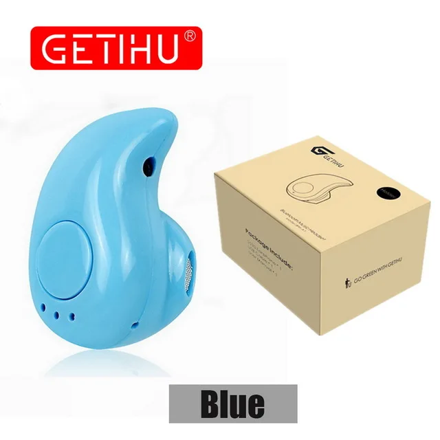 GETIHU Bluetooth наушники мини беспроводные вкладыши беспроводные Hands free наушники Спорт стерео гарнитура наушники телефон для samsung - Цвет: Blue