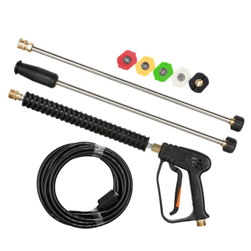 

1Set Car High Pressure Washer-Gun 5M Wash Hose Tube Power Water Jet Washer With 5 Spray Nozzle For Cleaner Watering Lawn Garde