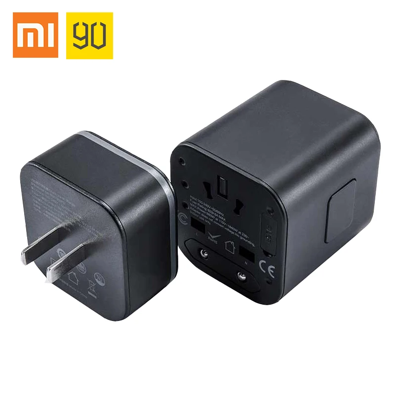 

Newest Xiaomi 90Fun Multi-function Universal Plug Portable Global US EU UK AU DE Electrical Black Accessories Travel Plug