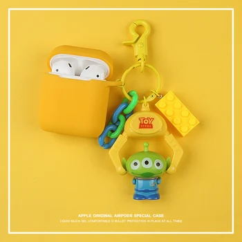 

For AirPods Case Cute Cartoon Earphone Cases For Apple Airpods 2 Funny Accessories Protect Cover with Keyring