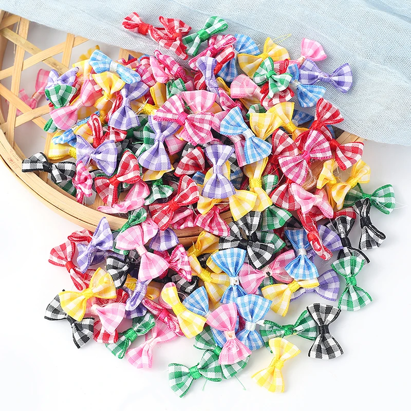 50pcs/lot Ribbon Bow-Knot 3cm Handmade Home Wedding Party Ribbon Cake Clothing Decoration Scrapbooking DIY Crafts Supplies