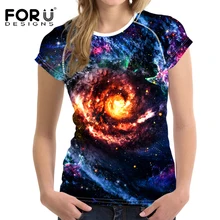 Forudesigns/Спортивная рубашка Для женщин Фитнес без рукавов Бег спортивная одежда Galaxy пространство печати Для женщин футболка плюс Размеры Топы корректирующие