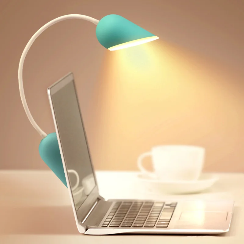 

ZjRight double Led table lamp Romantic Heart Shape portable student study desk lamp kid gift USB rechargeable LED night lighting