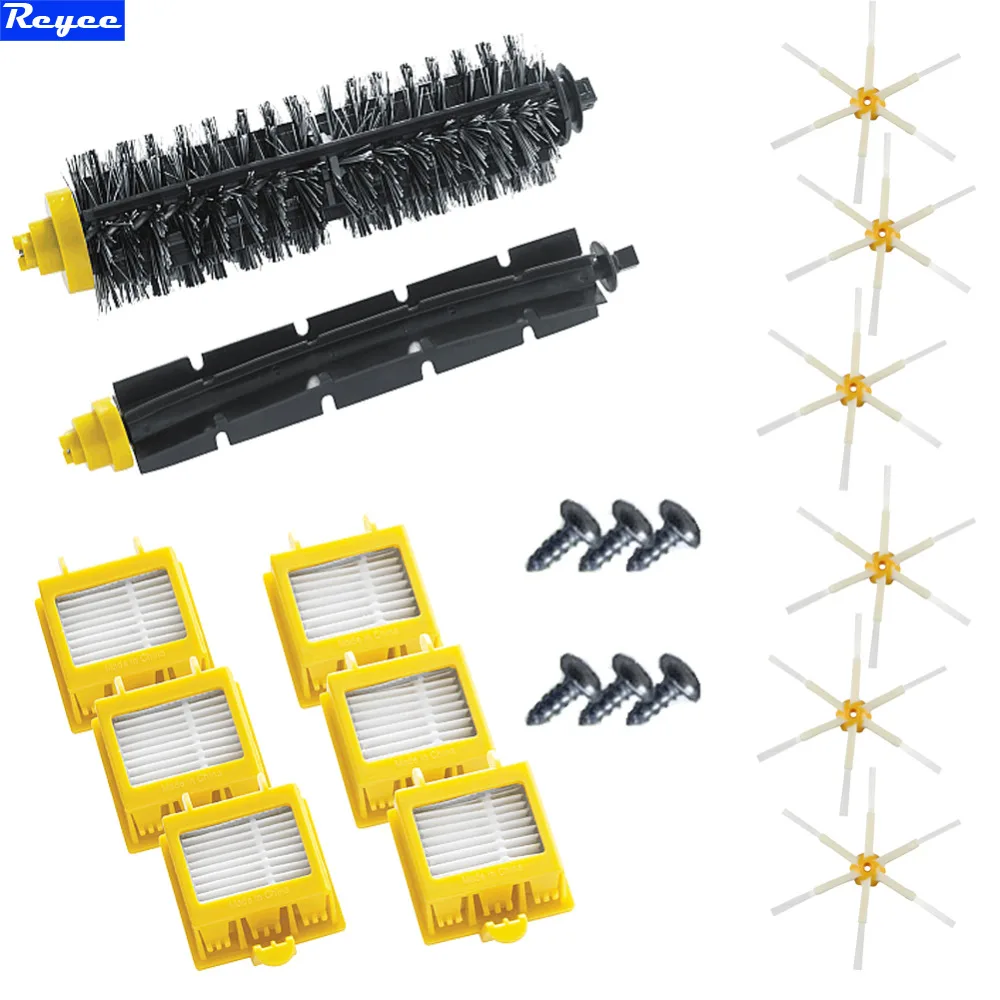 

6x HEPA Filter+ Side Brush&1 Bristle and Flexible Beater Brush for iRobot Roomba 700 Series 770 780 790 Cleaer Accessory New