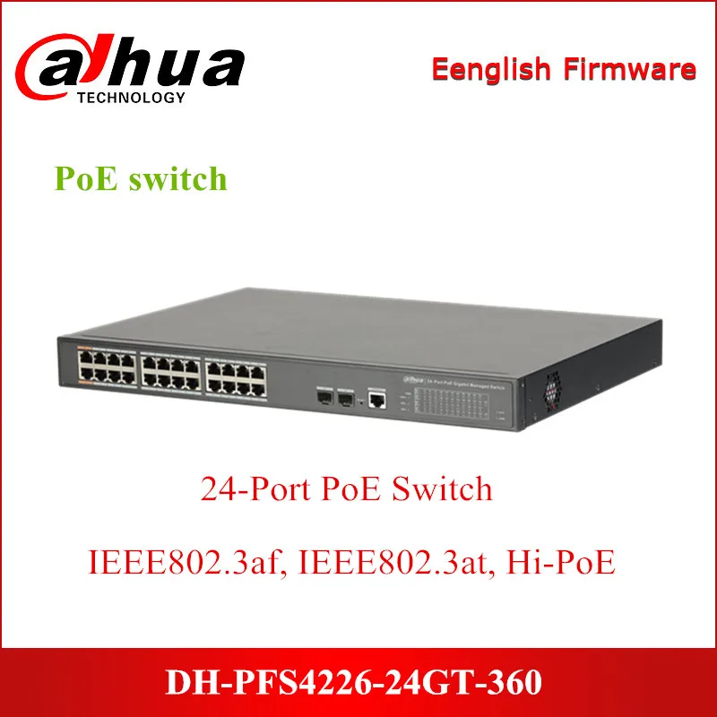 Dahua 24 портовый PoE гигабитный управляемый коммутатор DH PFS4226 24GT 360