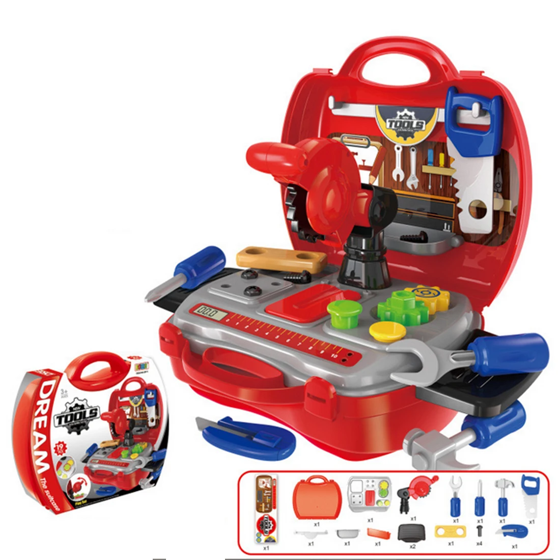 Милые Красочные Дети модель дома Repair Tool игрушка Toolbox здания инструменты ролевые игры комплект с коробка для хранения