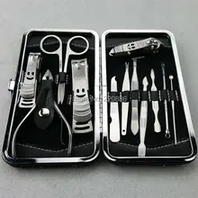 Портативный Нержавеющая сталь ногтей маникюрный набор для ухода за ногтями инструменты с мини щипчики для ногтей пилка для ногтей Ножницы-пинцет MN001