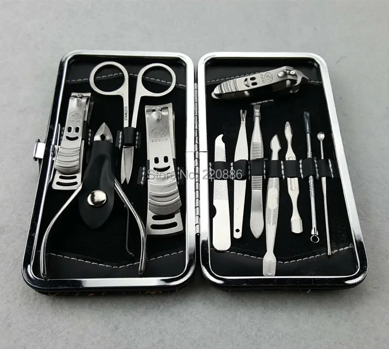 

Portable Stainless Steel Nail Art Manicure Set Nail Care Tools with Mini Finger Nail Cutter Clipper File Scissor Tweezers MN001