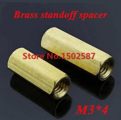200 Pieces M3*4 Brass Hex Standoff Spacer Double-pass Column M3 Female x 4mm | Обустройство дома