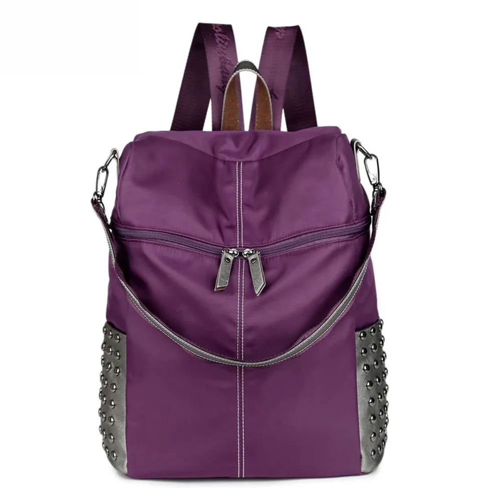 

2017 Fashion women bag vinage purple nylon shoulder bag high quality waterproof backpack multifunction lady backbag
