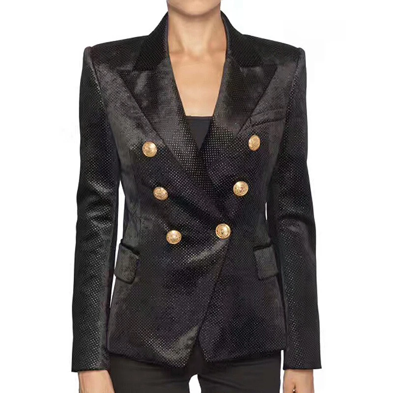 2019 designer Womens Shining velvet Metal lion Button suit Jacket coat outwear 2019 designer Womens Shining velvet Metal lion Button suit Jacket coat outwear