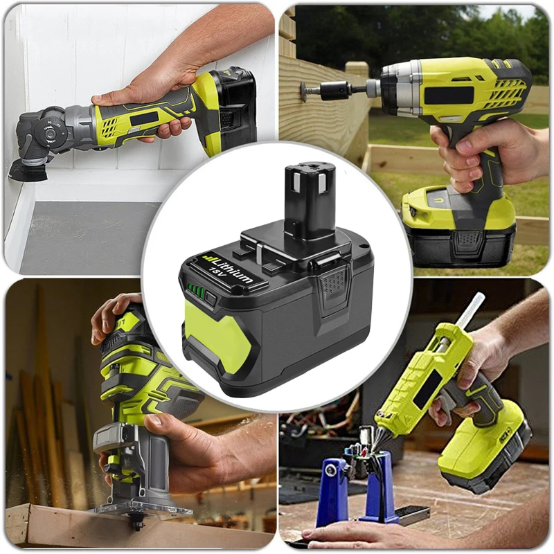 Bonacell 18V 9000 мА/ч, литий-ионный аккумулятор P108 Батарея для Ryobi Перезаряжаемые Батарея RB18L40 P2000 P310 для BIW180 L30 литий тесто