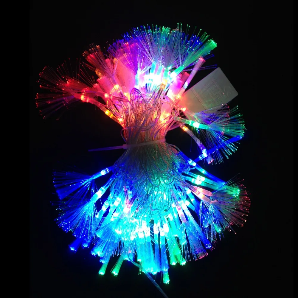 Multi color 4W 100pcs Bulbs LED String Light Fiber Optic AC220V Input