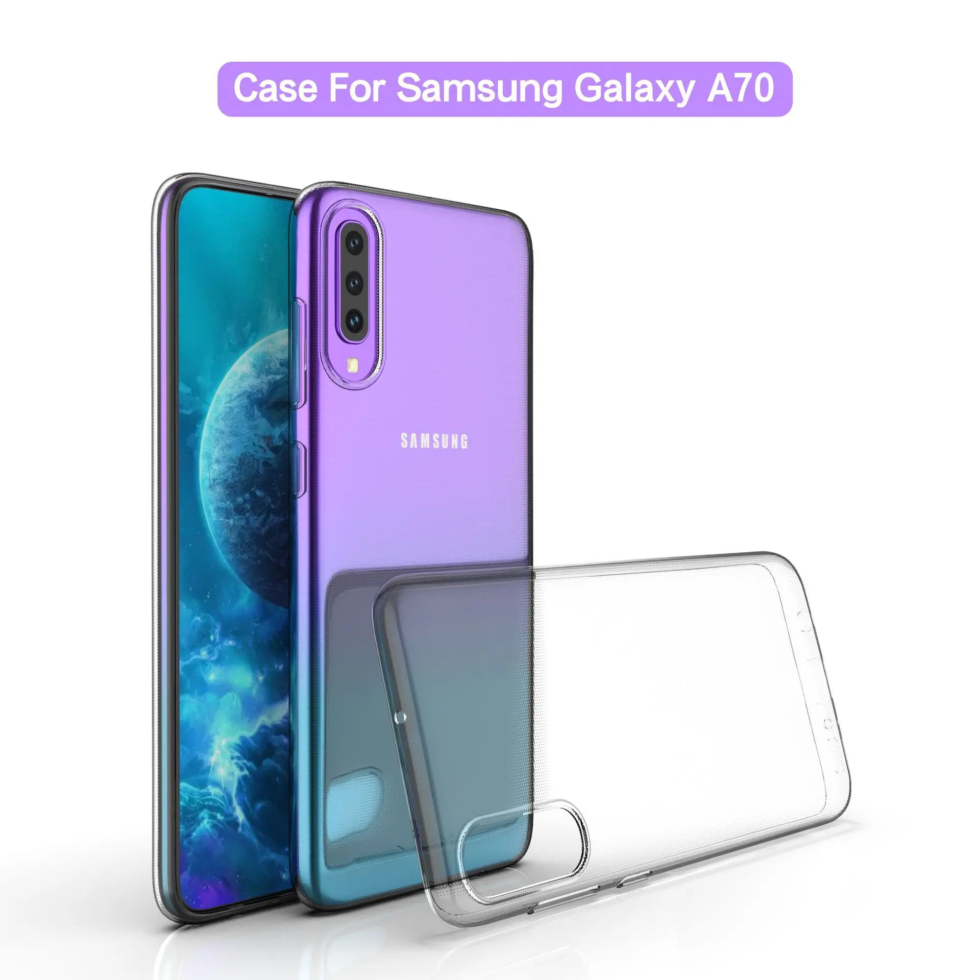 100 шт./лот для Samsung Galaxy A10 A20 A30 A40 A50 A70 чехол телефона ультра-тонкий прозрачный ТПУ