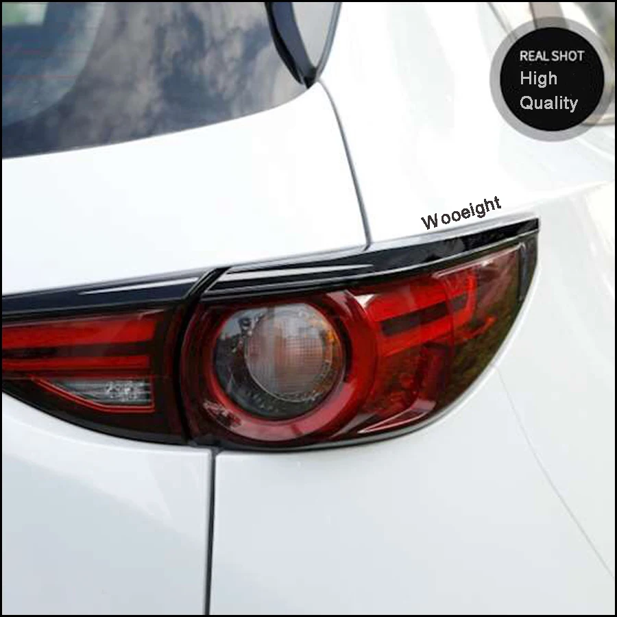 4Pcs Carbon Fiber Rear Tail Light Lamp Cover Trim Strip Taillight Molding Garnish Frame Eyelid For Mazda CX5 CX-5 2017 2018 (1)