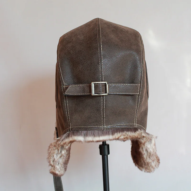 Winter hat earflap hat faux fur hat men women's pilot aviator bomber trapper hat snow cap with ear flaps