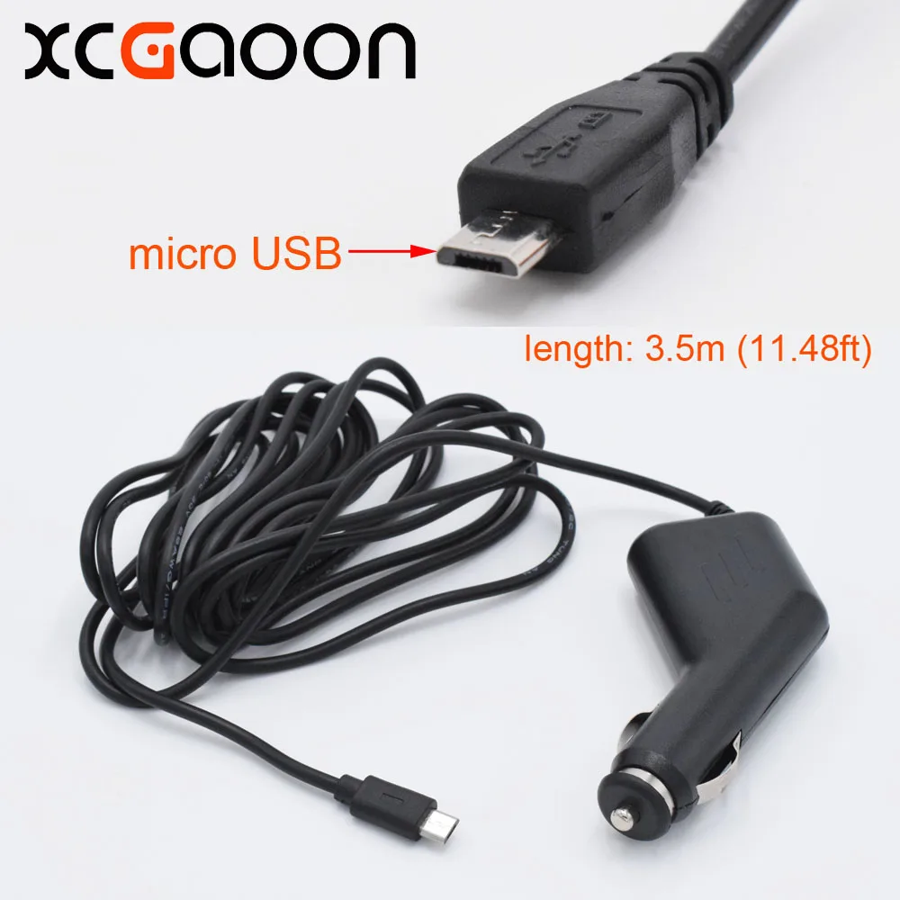 XCGaoon 10 шт микро USB Автомобильное Зарядное устройство для Видеорегистраторы для автомобилей Камера& смартфон мобильный вход переменного тока 12 V-24 V Выход 5 V 1.5A кабель Длина 3,5 м