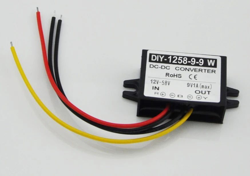 12 V 24 V 36 V 48 V(12 V-58 V) понижающий 9 V 3A 2A 1A DC Преобразователь мощности модуль постоянного тока регулятор напряжения водонепроницаемый CE Rosh - Цвет: Output 1A