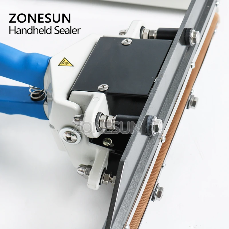 ZONESUN 200 мм плоскогубцы с прямым нагревом портативная импульсная запечатывающая машина упаковщик фольги для алюминиевой композитной пленки упаковки для закусок