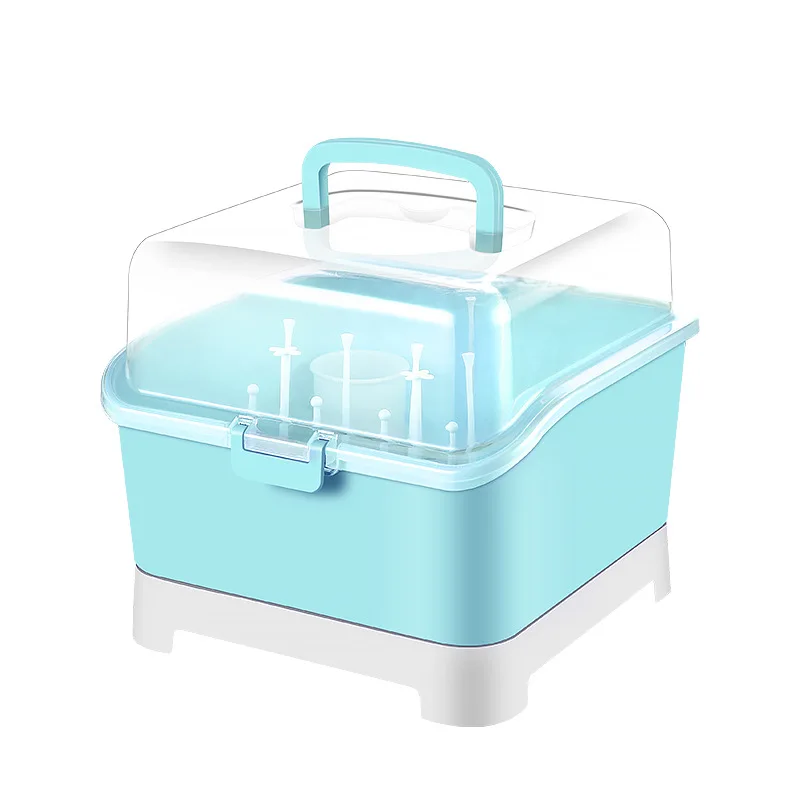 

New Portable Baby Bottle Drying Rack Children Dust-proof Drainage Shelf Drying Rack Babies Multifunction Dishes Organizer Tools