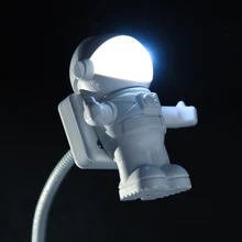 Гибкая USB белого цвета с изображением космонавта трубки мини светодиодный ночной Светильник DC 5V лампы для ноутбука Тетрадь PC чтение Детский подарок украшение дома