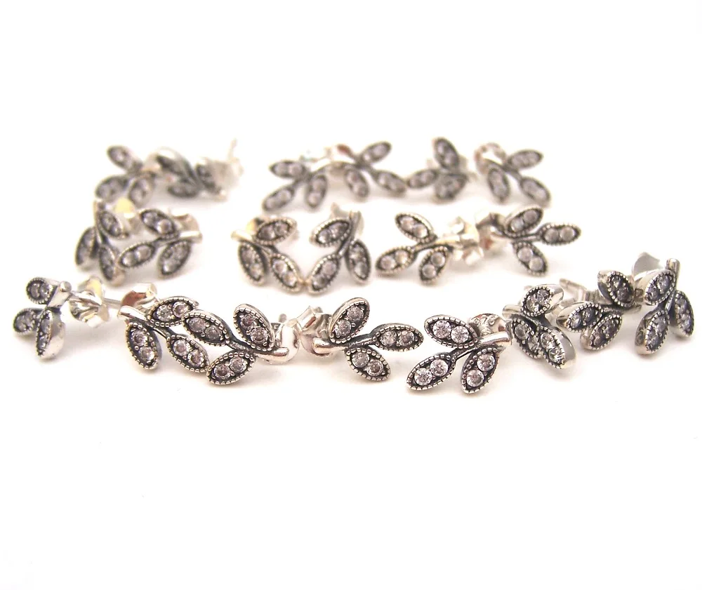 

SSVWGEH21 10X 100% Authenticity S925 Sterling Silver Earrings SilverBead Fit European Charms Bracelet diy jewelry Lampwork
