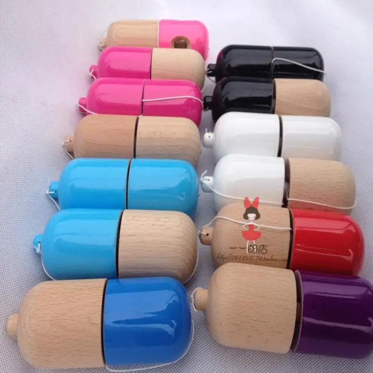 20pcs PU panit The pill shape kendama Beech making degradable Outdoor