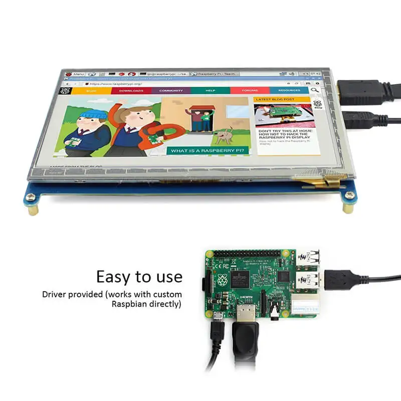 Электронный Raspberry Pi 3 дисплей 7 дюймов сенсорный экран HDMI HD LCD TFT 1024X600 монитор 7 дюймов RPI дисплей для Raspberry Pi 3 2B B