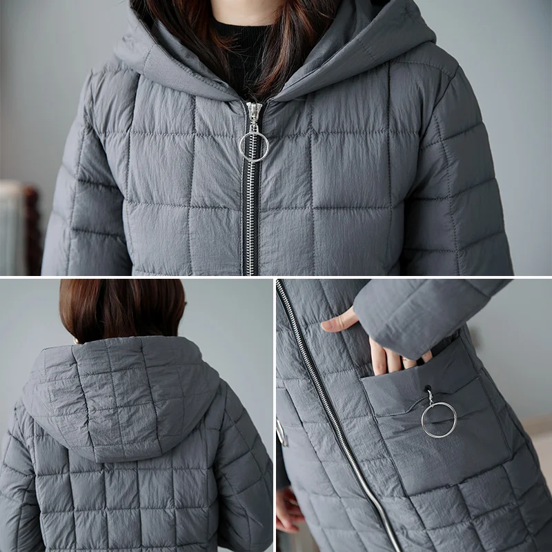 Femelle Clairance Nouvelle De Femmes Saison D'hiver 2018 rembourré Chart See Coton see Chart Plume Plus Long Coton Veste Manteau vttnFqwrx7
