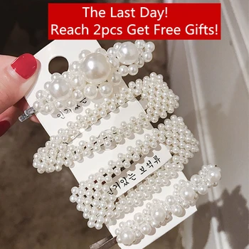 

Ins Korean Fashion Pearl hair barrette Hair Clips for Women Lovely Style Hairpins Alloy BB Hairgrip Girls Woman Hair Accessories