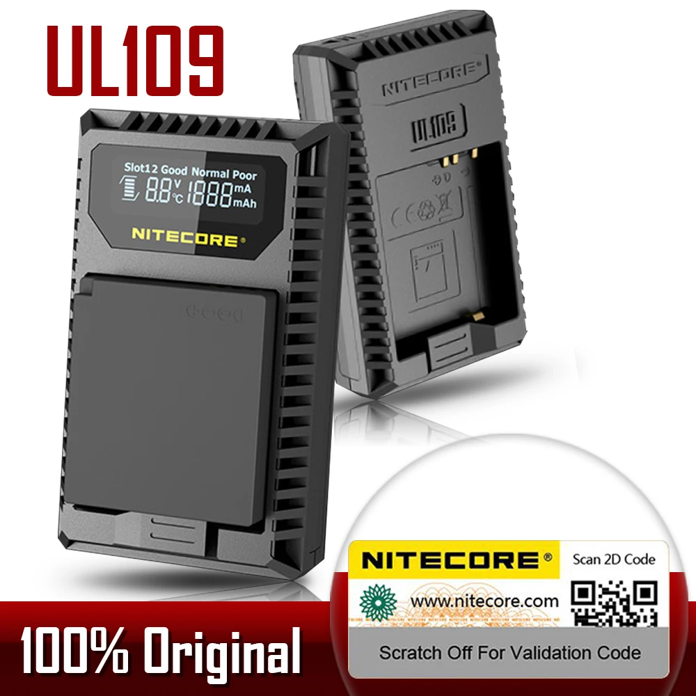 Цифровое дорожное зарядное устройство Nitecore UL109 с двумя слотами USB для камеры Leica D