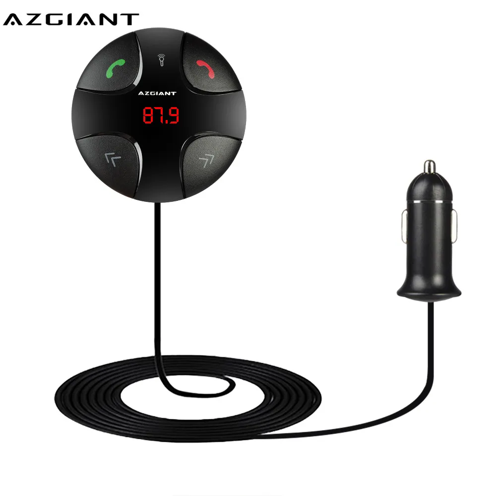 AZGIANT, черный Bluetooth, fm-передатчик, автомобильный комплект, беспроводной, громкая связь, вызов, руль, MP3 плеер, музыка, стерео радио, BT8109B