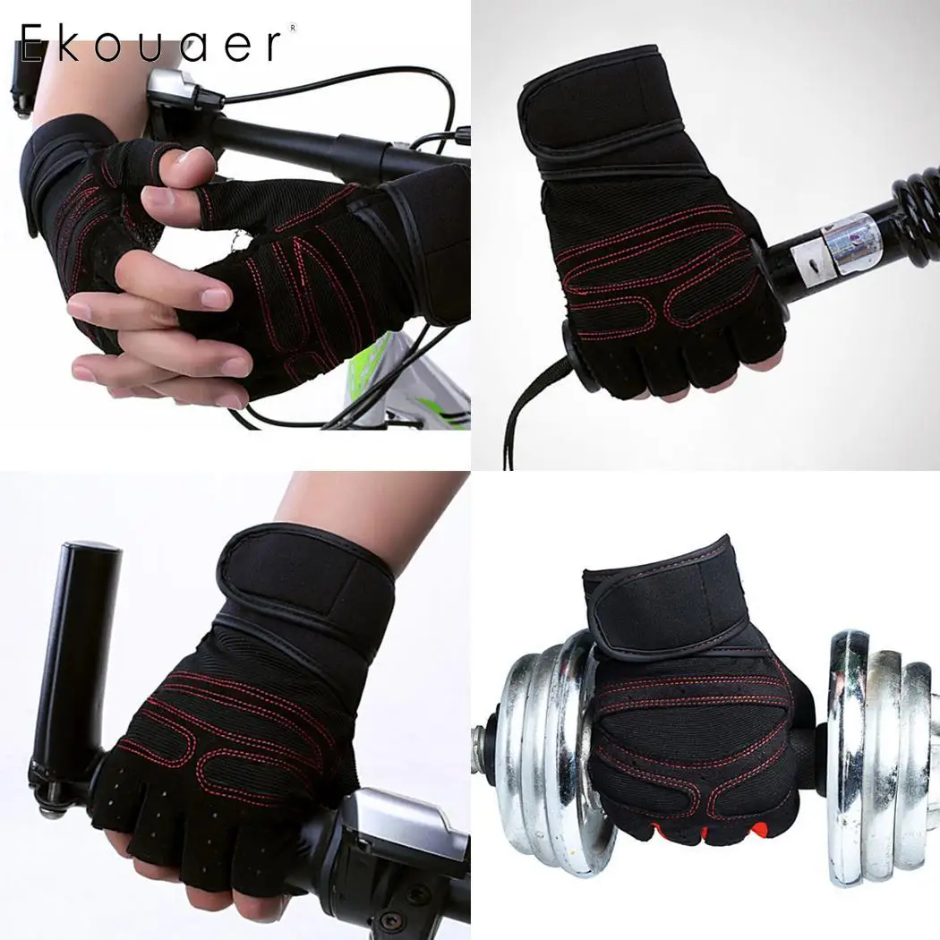 Weight Lifting Gym Gloves Wrist Protector Sports Crossfit Training workout gloves Half Finger Body Building Fitness Gloves