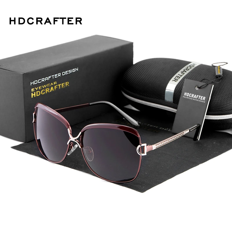 

HDCRAFTER 2017 Polarized Sunglasses Women Brand Designer Female Retro Oversized Sun Glasses for Women oculos de sol feminino