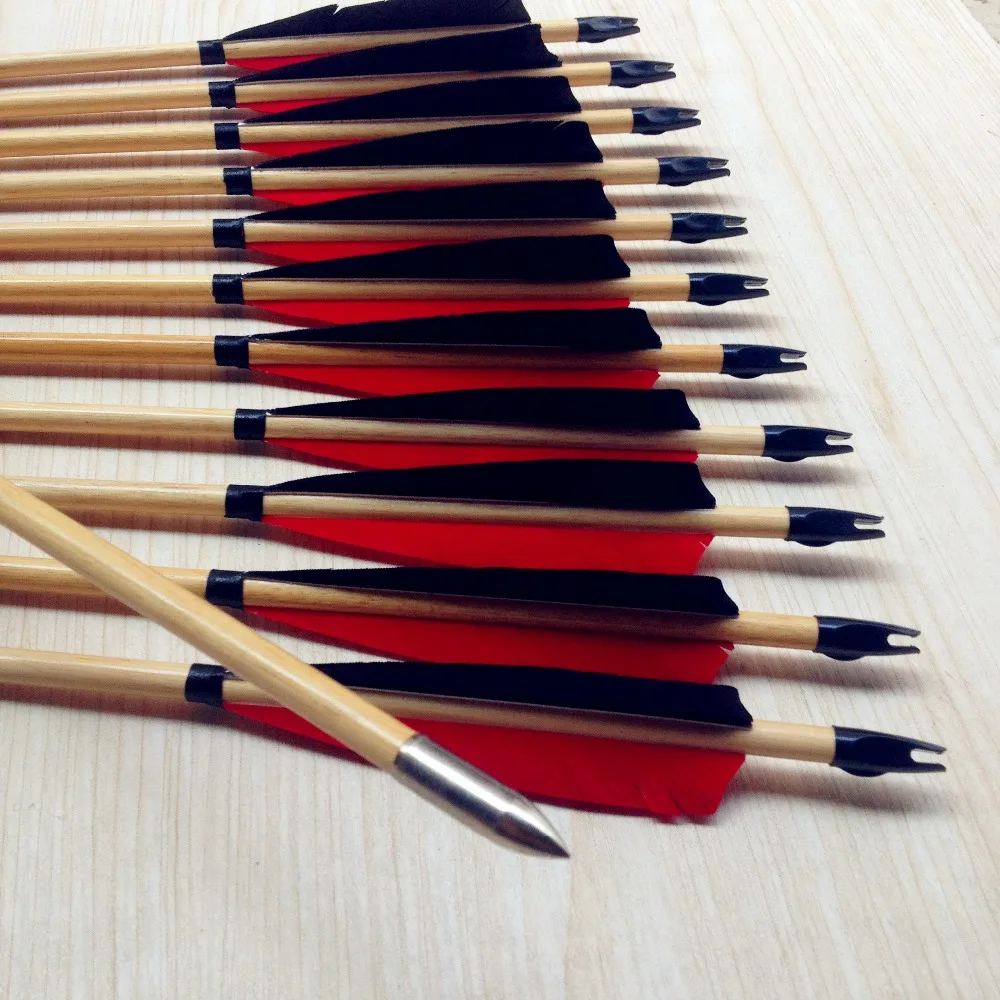 

Free shipping 12 PK traditional wooden arrow leaf bow hunting target point