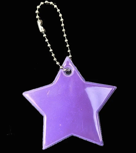 50 шт. маленькая звезда милый мягкий ПВХ отражающий кулон Шарм сумка аксессуары светоотражающий брелок для безопасности дорожного движения - Название цвета: purple