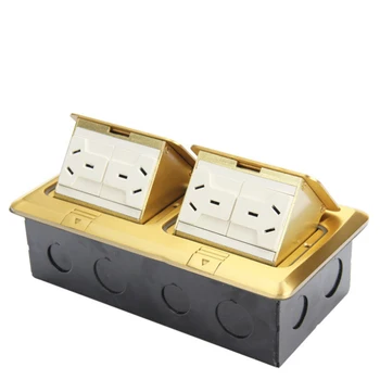 

Square / double bouncing / copper alloy / four multi-function socket / office ground socket AU Standard ground socket / DD-001